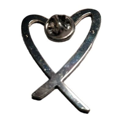 Victoria's Secret Silver Tone Open Heart Pin Brooch Lapel Pin Angel Wings Era - Thumbnail 3