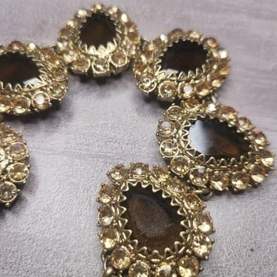 TALBOTS Designer Jewelry Smokey Topaz Crystal Rhinestone Quality Bracelet RARE - Thumbnail 5