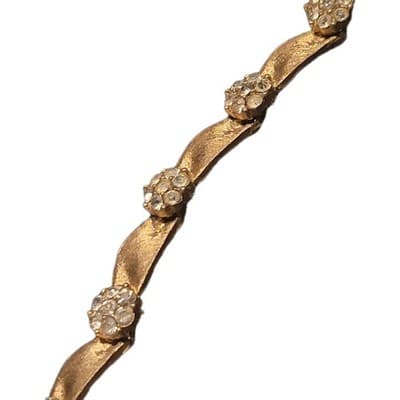 Crown Trifari Birthday Series Alfred Phillippe Ribbon Necklace Earrings Goldtone - Thumbnail 9
