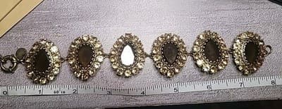 TALBOTS Designer Jewelry Smokey Topaz Crystal Rhinestone Quality Bracelet RARE - Thumbnail 7