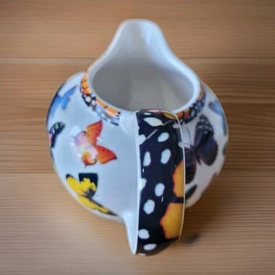 PAUL CARDEW GLAZED CERAMIC/PORCELAIN CREAMER - BUTTERFLIES!!! - Thumbnail 2