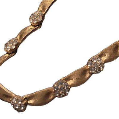 Crown Trifari Birthday Series Alfred Phillippe Ribbon Necklace Earrings Goldtone - Thumbnail 11