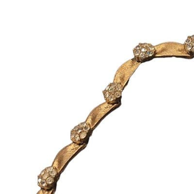 Crown Trifari Birthday Series Alfred Phillippe Ribbon Necklace Earrings Goldtone - Thumbnail 12