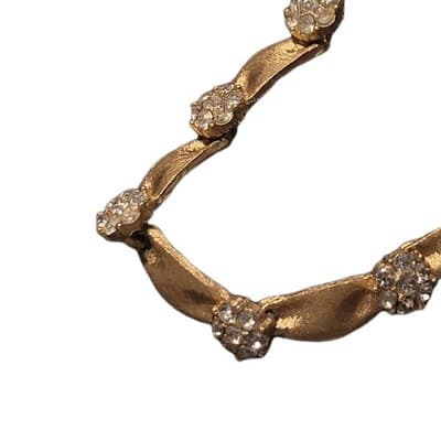 Crown Trifari Birthday Series Alfred Phillippe Ribbon Necklace Earrings Goldtone - Thumbnail 10