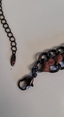 VCLM™ Couture Statement Necklace – Gunmetal Chain, Brown Ribbon, Oversized... - Thumbnail 9