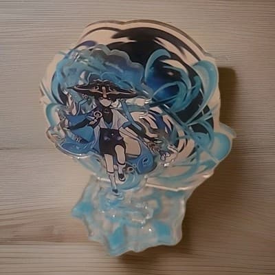 Genshin Impact Acrylic Standee – Scaramouche Wanderer Blue Element Design Anime - Image 1