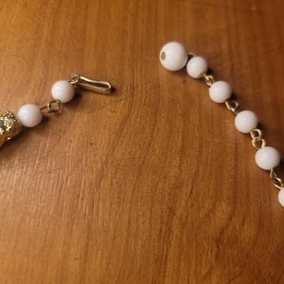 Vintage Hong Kong Multicolor Seed Bead Necklace | White Glass Beads | - Thumbnail 5