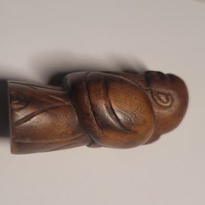 Vintage hand-carved wooden figurine Chinese scholar Netsuke Style Mini - Thumbnail 10