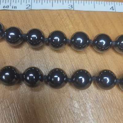Vintage Hematite Hand Knotted Necklace - Thumbnail 7