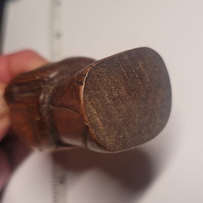 Vintage hand-carved wooden figurine Chinese scholar Netsuke Style Mini - Thumbnail 7
