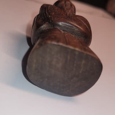 Vintage hand-carved wooden figurine Chinese scholar Netsuke Style Mini - Thumbnail 5