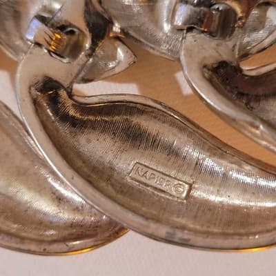 Vintage Napier Brushed Silver Tone Chunky Link Collar Necklace Signed Runway - Thumbnail 3