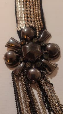 STELLA & DOT NOLITA Statement Necklace Asymmetrical Beaded Multistrand - Thumbnail 3