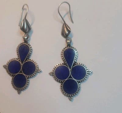Sterling Lapis Lazuli Earrings - Thumbnail 2