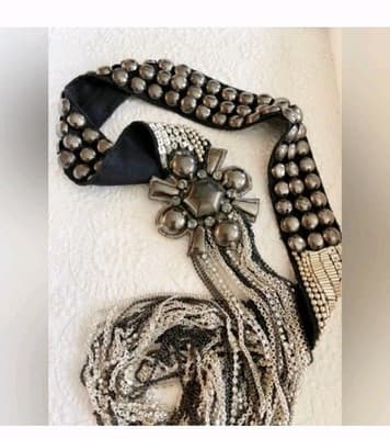 STELLA & DOT NOLITA Statement Necklace Asymmetrical Beaded Multistrand - Thumbnail 5