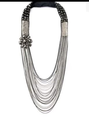 STELLA & DOT NOLITA Statement Necklace Asymmetrical Beaded Multistrand - Image 1