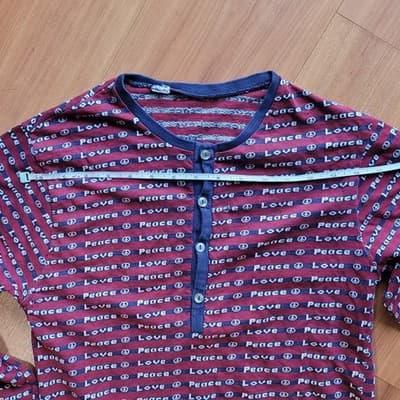 Counterculture Henley Shirt, “Peace / Love” Motif | United States, c. 1970s–1980 - Thumbnail 5