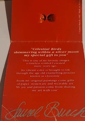 Nwt Vintage Laural Burch Celestial Birds 1987 Brooch - Thumbnail 3