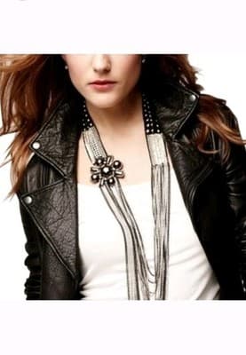 STELLA & DOT NOLITA Statement Necklace Asymmetrical Beaded Multistrand - Thumbnail 2