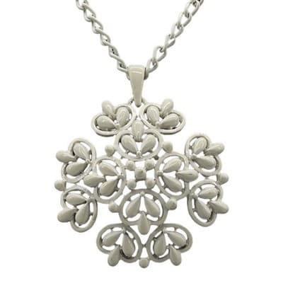 Vintage 1960s Crown Trifari White Enamel Necklace - Image 1