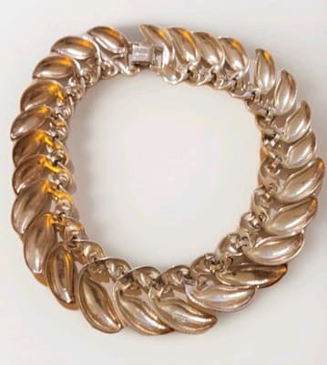 Vintage Napier Brushed Silver Tone Chunky Link Collar Necklace Signed Runway - Thumbnail 2