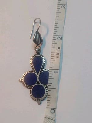 Sterling Lapis Lazuli Earrings - Thumbnail 4