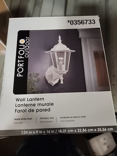 Portfolio 1 light 14 in Sand White Outdoor Wall Light - Image 1