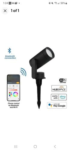 Hampton Bay 10-Watt Equivalent Low Voltage Black LED Outdoor Spotlight with - Image 1