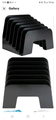 Stepped Desktop Organizer / Sorter Black Recycled Plastic 6.5 x 7.9 x 6.3 in NEW - Image 1