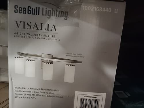 Sea Gull Visalia Four Light 28 inch Vanity, Brushed Nickel, 4825904-962 - Image 1