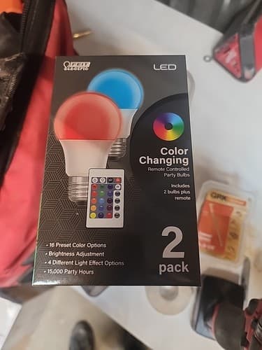 Feit A19 E26 (Medium) Party Bulb Color Changing 5 Watt Equivalence 2 pk - Image 1