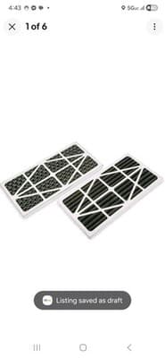 5-Micron Activated Carbon Outer Air Filter for Allergen/Odor Removal, Two Pack - Image 1