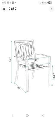 Patio Dining Chairs Set of 2 Metal Outdoor Bistro Stackable Chairs Heavy Duty - Thumbnail 2