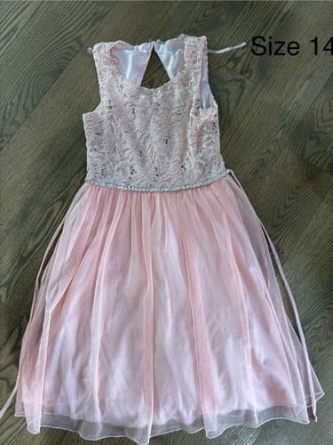 Kids Girls Dress Size 14 Light Pink - Image 1