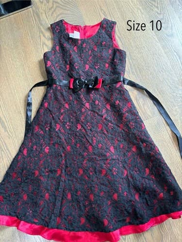 Kids Girls Black And Pink Dress Size 10 Sleeveless - Image 1