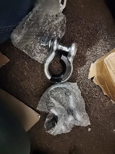 (2) Galvanized 3/4" D-Ring Bow Shackle 10500lbs Pin & no noise vibration Reducer - Thumbnail 2