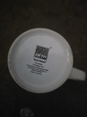 HALLOWEEN Tall Latte DAPPER SKELETON Bike Mug Cup Porcelain 🎃222 Fifth - Thumbnail 3