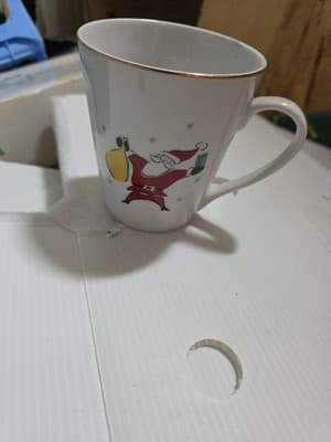 MB Merry Brite Santa Claus Coffee Mug Cup Merry Christmas Holiday Bag Gift - Image 1