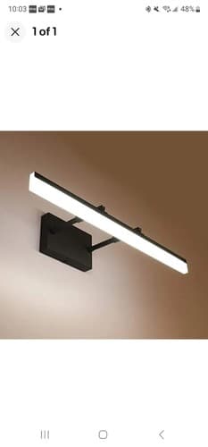 YHTlaeh Adjustable LED Bathroom Vanity Light 18W 24inch Mat Black New - Image 1