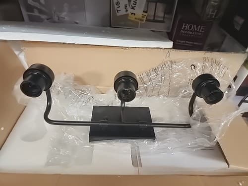 Vanity Lights Fixtures, 3 Light Bathroom Light, Black Wall Light with Clear... - Thumbnail 2