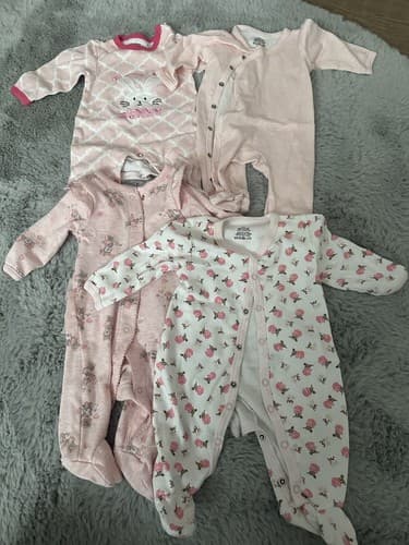 Baby Girl Lot Of 4 Clothes Sleepwear Long Sleeve Size 3months - Image 1
