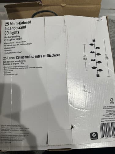 Home Accents Holiday 25 Multicolored Incandescent C9 Lights 24ft - Thumbnail 2