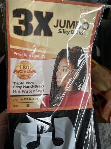 NEW Victoria Braid Collection Triple packs 3X jumbo Silky braid Color 1B - Image 1