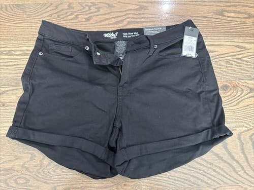 Messio Denim Shorts Womens Size 12 Black High Rise MIDI - Image 1