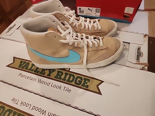 Nike Blazer Mid '77 SE Suede Desert Ore Tan Blue FJ4414-200 Men's New - Thumbnail 4