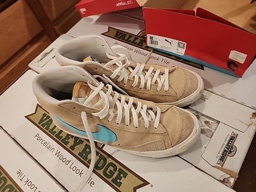 Nike Blazer Mid '77 SE Suede Desert Ore Tan Blue FJ4414-200 Men's New - Thumbnail 2