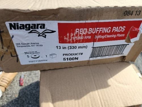 Brand New Set of 5 Niagara Red Buffing Pads 13 In 5100N 175-600 RPM - Image 1