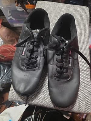 Reebok Womens 9.5 Wide Princess Black Training Walking Shoes Sneakers - Image 1
