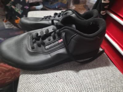 Reebok Womens 9.5 Wide Princess Black Training Walking Shoes Sneakers - Thumbnail 2