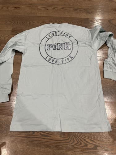 Victoria's Secret PINK Long Sleeve Shirt Size Small With Buttons Blue - Thumbnail 2